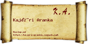 Kajári Aranka névjegykártya